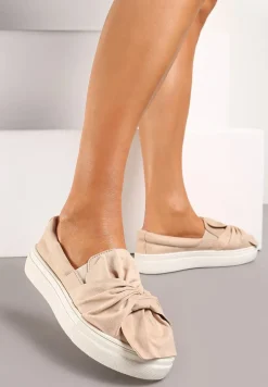 Beżowe Tenisówki Houndstooth