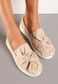 Beżowe Tenisówki Houndstooth