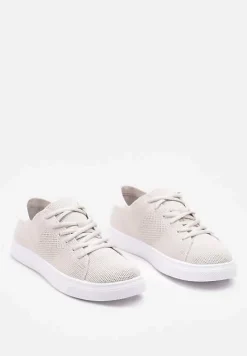 Beżowe Tenisówki na Płaskiej Podeszwie Sznurowane Xanolia