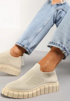 Beżowe Tenisówki Naesina