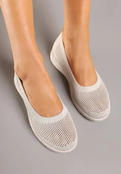 Beżowe Tenisówki z Elastyczną Cholewką Avisine