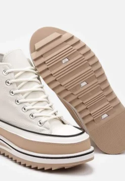Beżowe Trampki za Kostkę z Dekoracyjną Platformą Lomiata