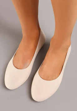 Beżowe Wsuwane Balerinki na Płaskiej Podeszwie Telliamarie