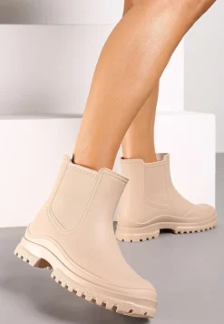 Beżowe Wsuwane Kalosze Krótkie Urvia