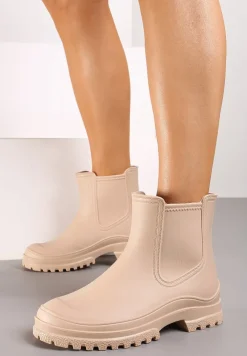 Beżowe Wsuwane Kalosze Krótkie Urvia