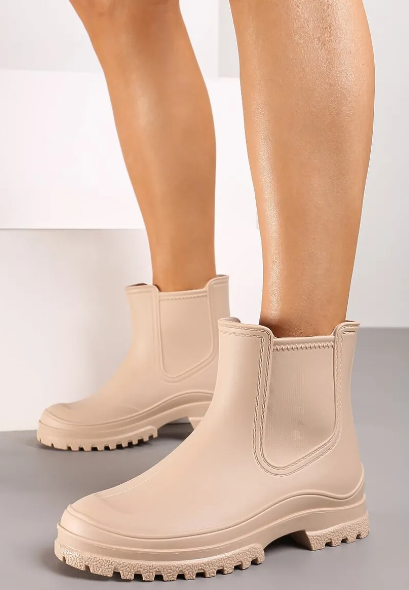 Beżowe Wsuwane Kalosze Krótkie Urvia