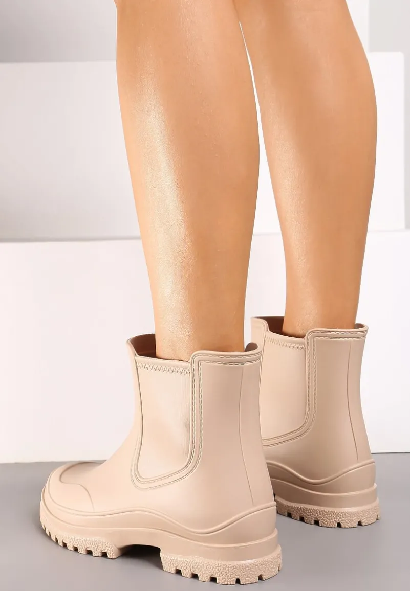 Beżowe Wsuwane Kalosze Krótkie Urvia