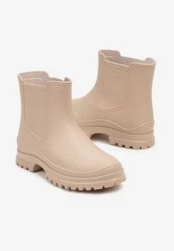 Beżowe Wsuwane Kalosze Krótkie Urvia