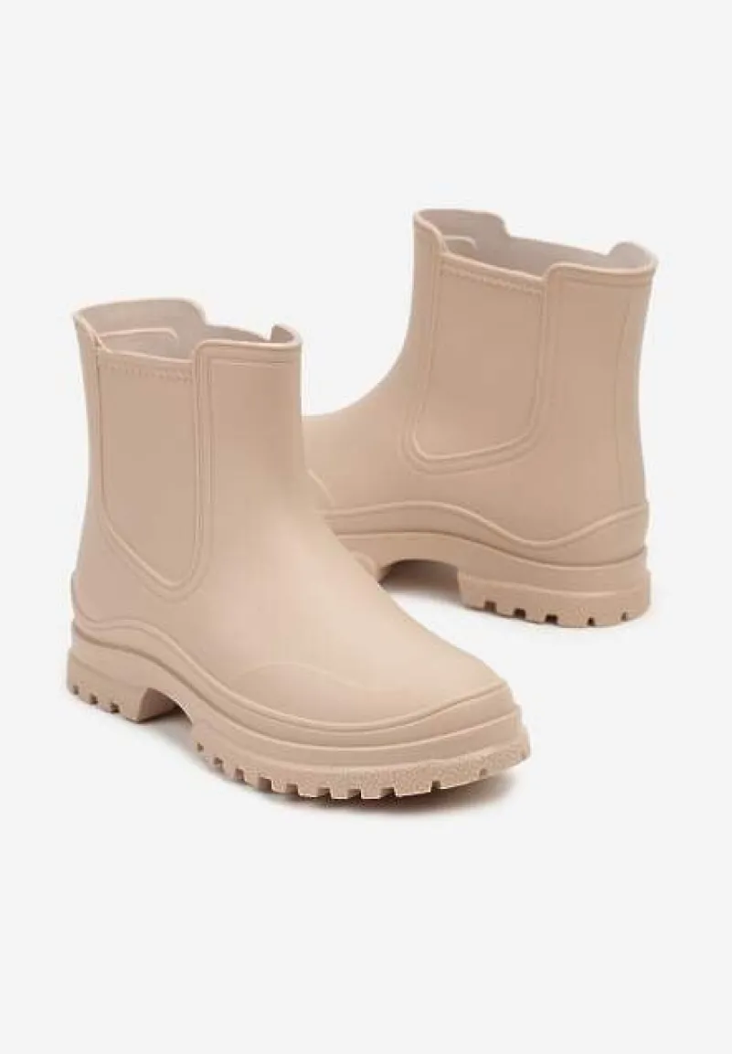 Beżowe Wsuwane Kalosze Krótkie Urvia