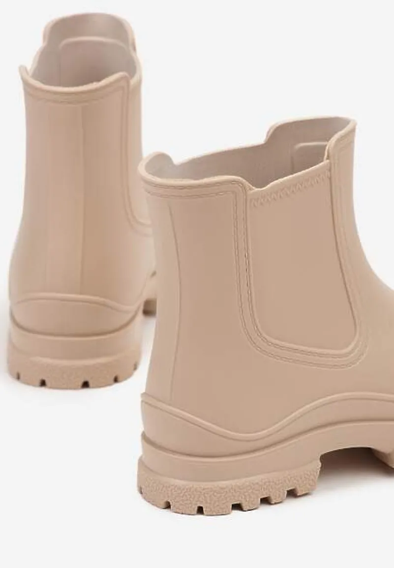 Beżowe Wsuwane Kalosze Krótkie Urvia