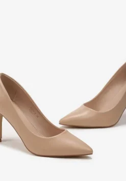 Beżowe Wysokie Szpilki o Klasycznym Fasonie Quila