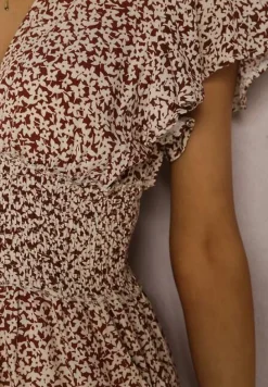 Beżowo-Bordowy Kombinezon Iomica