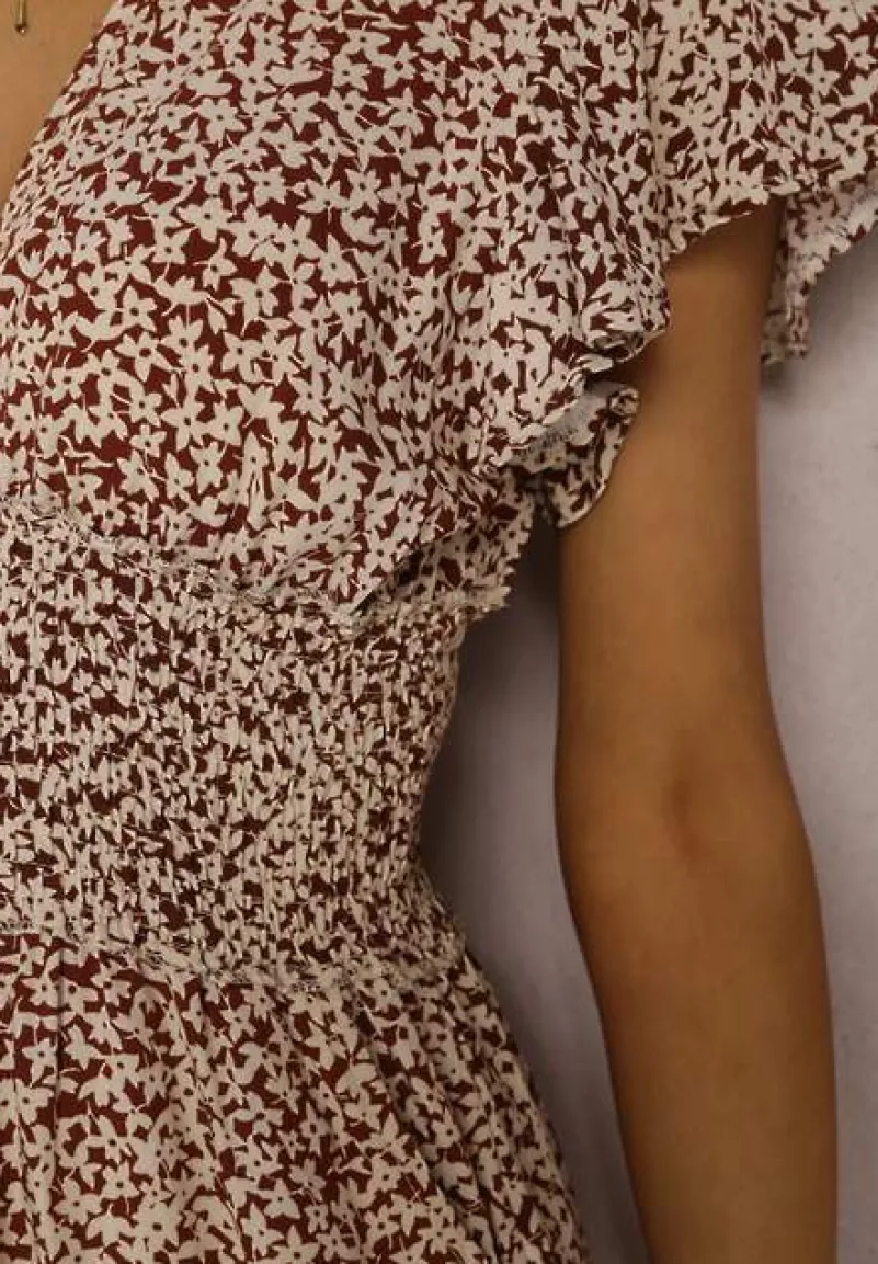 Beżowo-Bordowy Kombinezon Iomica