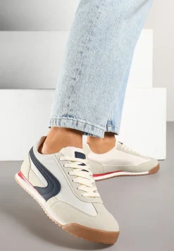 Beżowo-Szare Basicowe Sneakersy Ellimira