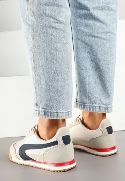 Beżowo-Szare Basicowe Sneakersy Ellimira