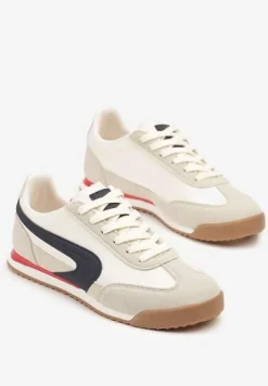 Beżowo-Szare Basicowe Sneakersy Ellimira