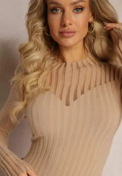 Beżowy Golf z Prześwitującymi Wstawkami Nirelle