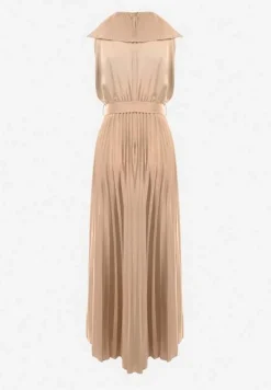 Beżowy Kombinezon Plisowany Hyrmane