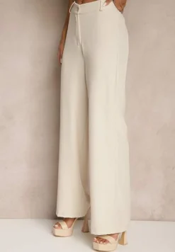 Beżowy Komplet w Garniturowym Stylu Kamizelka i Spodnie Filavelle