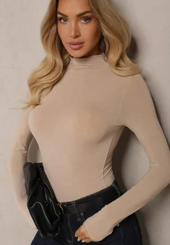 Beżowy Lekki Golf Bawełniany Tinthelia