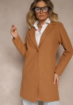 Beżowy Płaszcz Jednorzędowy Bulah