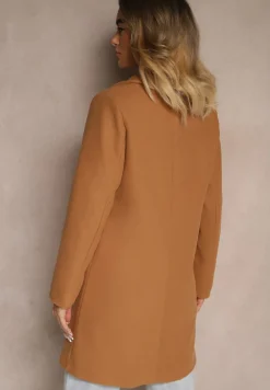 Beżowy Płaszcz Jednorzędowy Bulah