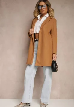 Beżowy Płaszcz Jednorzędowy Bulah