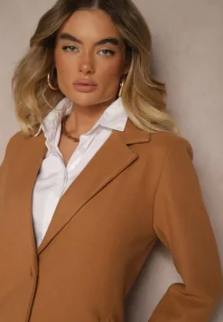 Beżowy Płaszcz Jednorzędowy Bulah