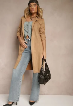 Beżowy Płaszcz Usinlenne
