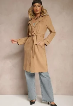 Beżowy Płaszcz Usinlenne