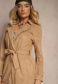 Beżowy Płaszcz Usinlenne