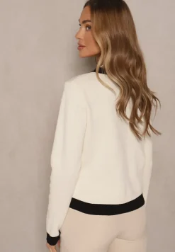 Beżowy Retro Sweter Kardigan z Wiskozą z Eleganckimi Guzikami Tesorenia