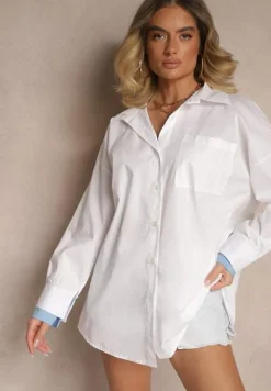 Biała Bawełniana Koszula Typu Oversize Ronmira