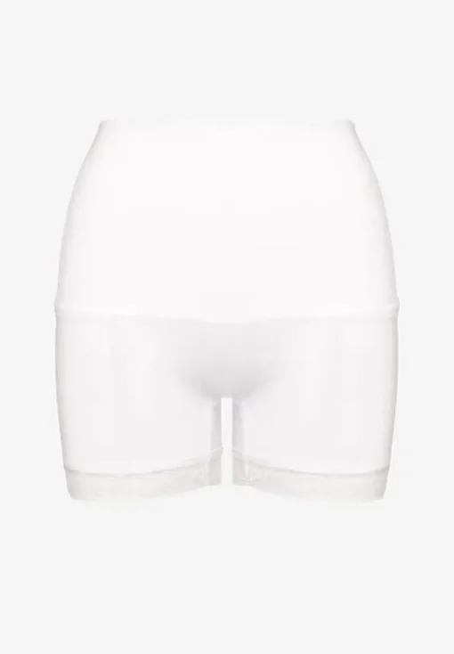 Biała Bielizna modelująca High Waist z Koronką Hivivia