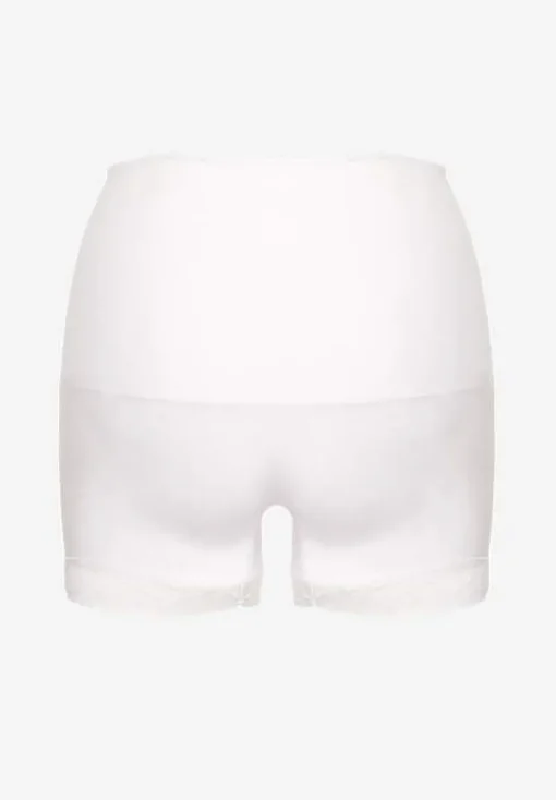 Biała Bielizna modelująca High Waist z Koronką Hivivia