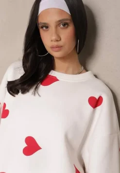 Biała Bluza z Bawełną w Serca Xiriana