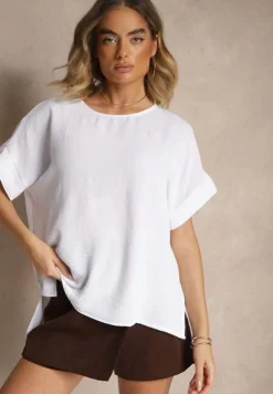 Biała Bluzka w Stylu Nietoperza Fadeasia