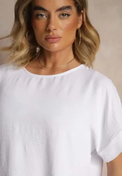 Biała Bluzka w Stylu Nietoperza Fadeasia