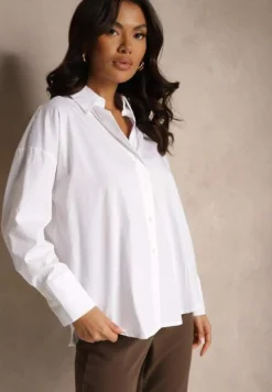 Biała Casualowa Koszula z Bawełny Naliraella