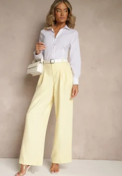 Biała Gładka Koszula Zapinana na Guziki Hejora