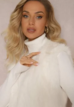 Biała Kamizelka z Ozdobnego Futerka Serrana