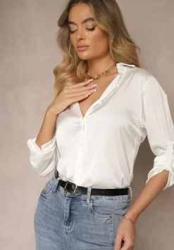 Biała Klasyczna Koszula z Kołnierzykiem Kassinea