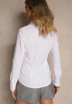 Biała Klasyczna Koszula Zapinana na Guziki Vikria