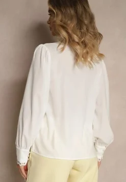 Biała Koronkowa Koszula na Perłowe Guziki Inhis