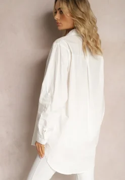 Biała Koszula o Długim Fasonie z Podwijanymi Rękawami Thimusa