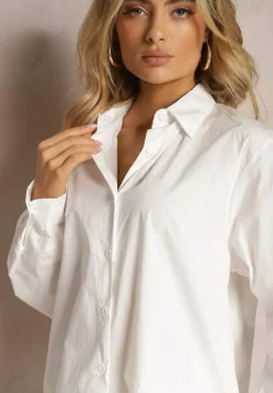 Biała Koszula o Długim Fasonie z Podwijanymi Rękawami Thimusa