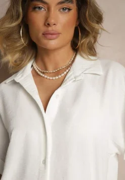 Biała Koszula o Kroju Oversize Natressa