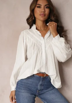 Biała Koszula Oversize z Bawełny Endona