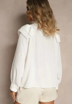 Biała Koszula Ozdobiona Falbaną Kornella