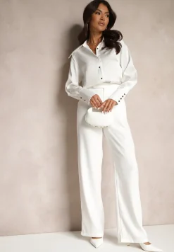 Biała Koszula z Bawełną i Ozdobnymi Guzikami Silwiwi